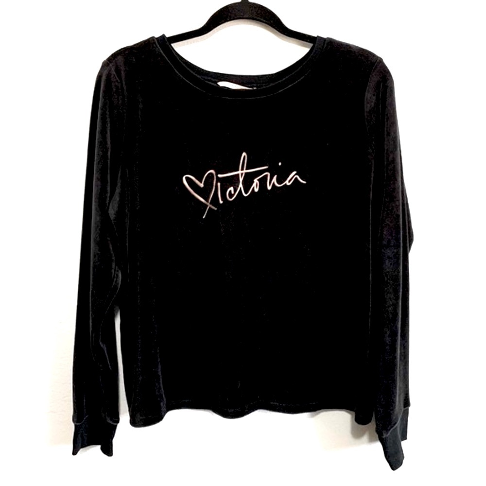 PINK Victoria’s Secret Velour Embroidered Sweatshirt